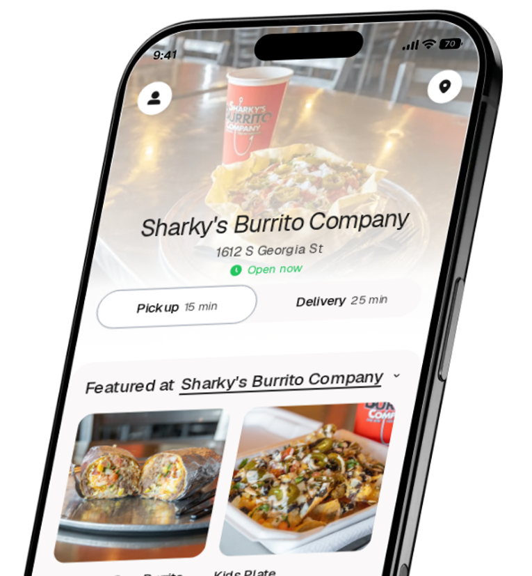 Sharky's Burrito Company app preview